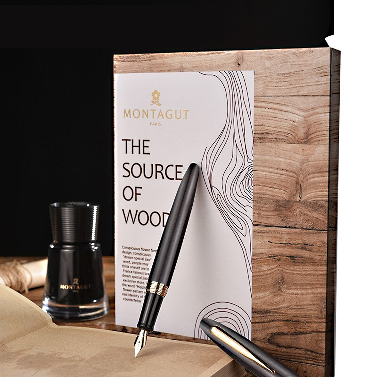 Montblanc Gift Box Set - Wooden Fountain Pen for Calligraphy